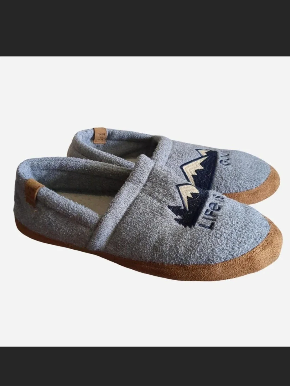Vintage Style Life Is Good Mountain Fleece Slippers Gorpcore Mocs Size 10 M